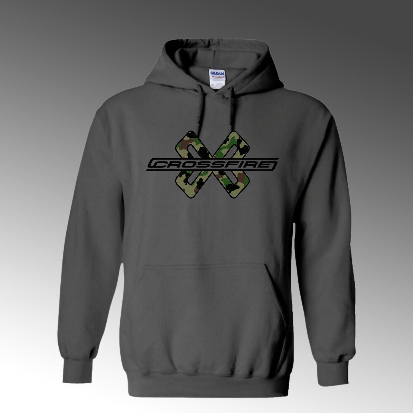 Crossfire Pullover Hoodie Camo Black Outline