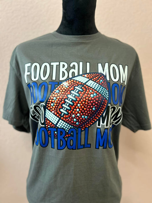 Football Mom Stacked Faux Rhinestone